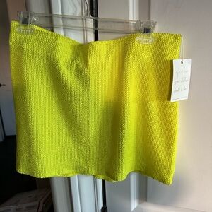 Show Me Your MuMu Yellow Ribbed Mini Skirt Night Out